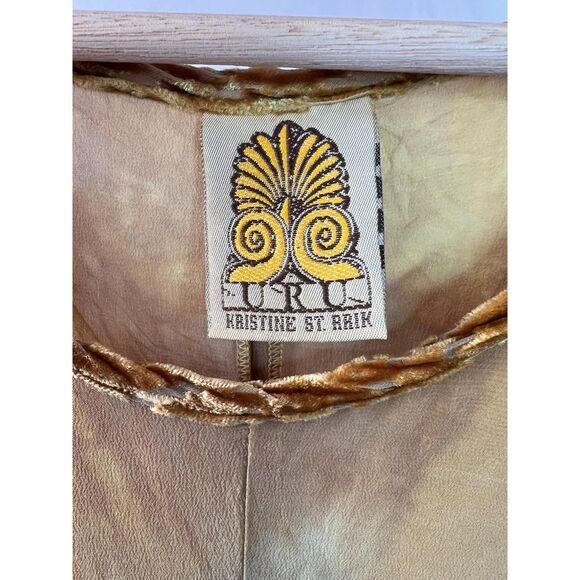 URU Kristine St. Erik Silk Hand Dyed 2‑Piece Dress & Duster Boho Set Fits M–XL - Picture 6 of 10